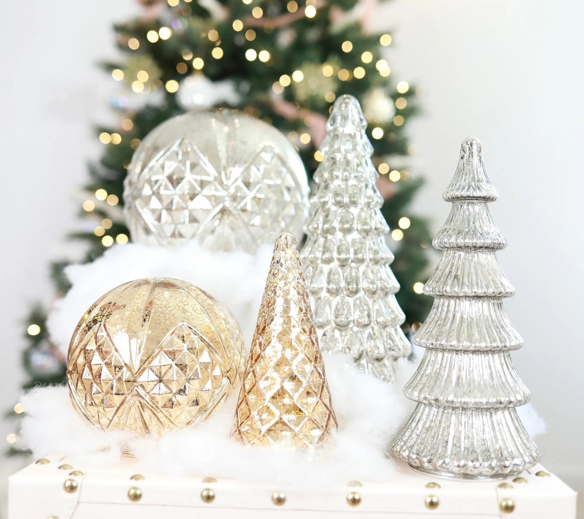 🔥Christmas Sale🎁Set of 5 Illuminated Mercury Christmas Trees
