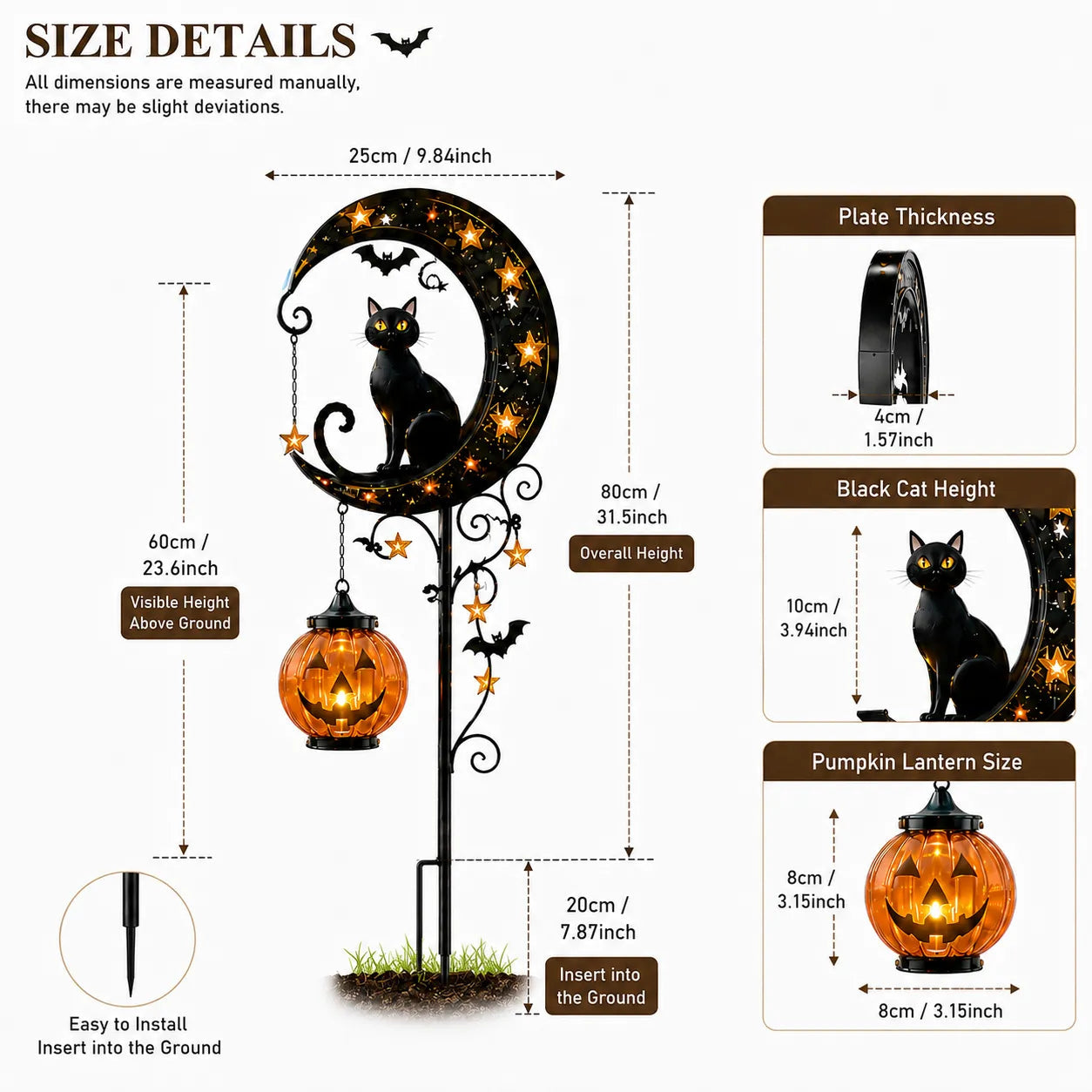 ๐ Solar-Powered Black Cat Garden Stake Light โ Create a Magical Halloween Glow in Your Yard