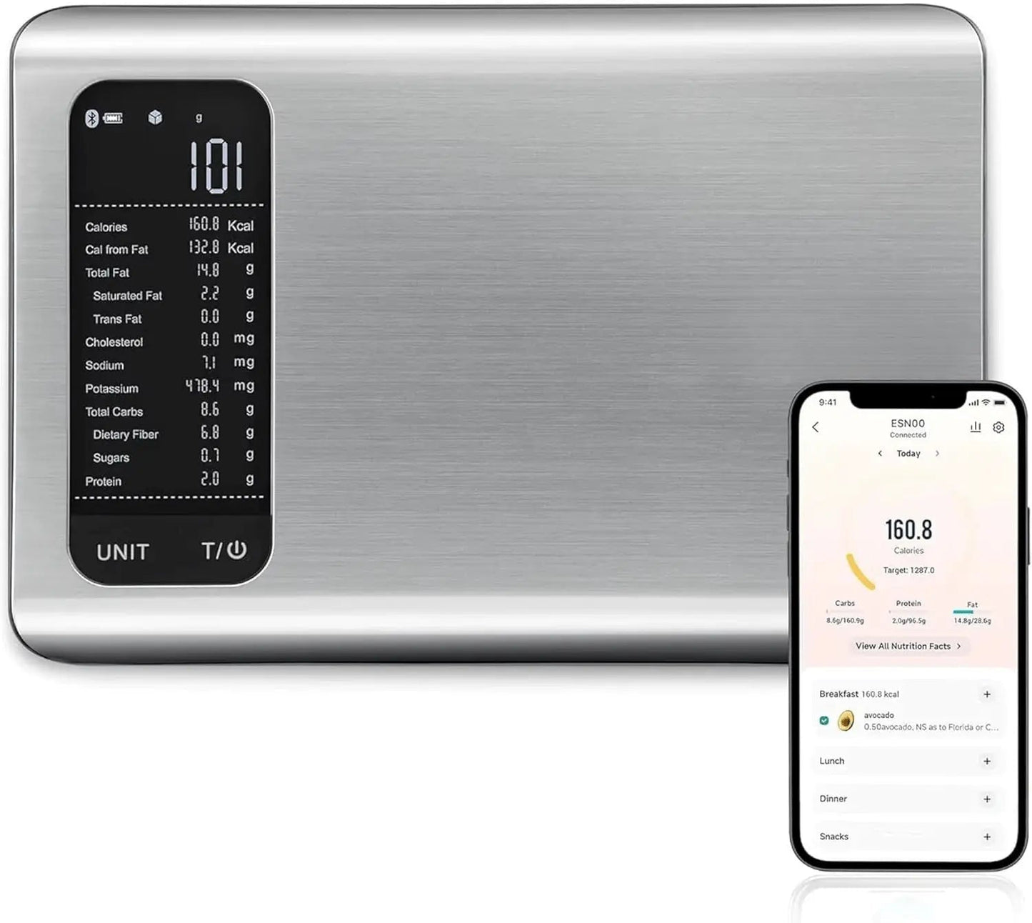 🔥AI Smart Food Scale with App – Calorie & Macro Tracking, 1 g Precision