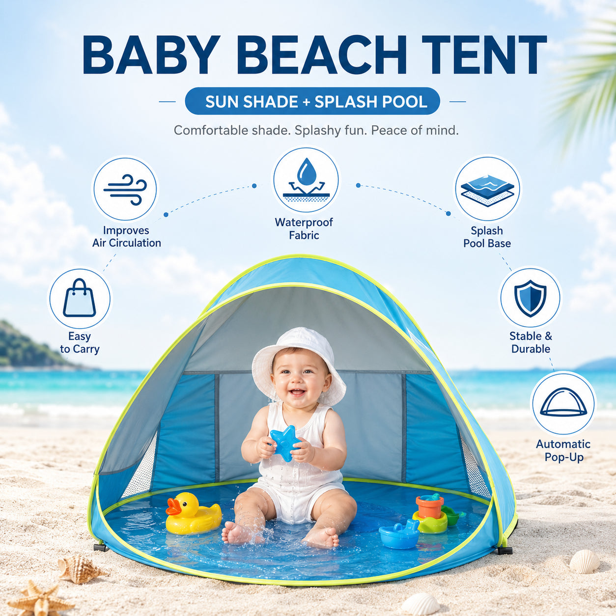 👶🏖️ VALORS™ POP-UP BABY BEACH TENT
