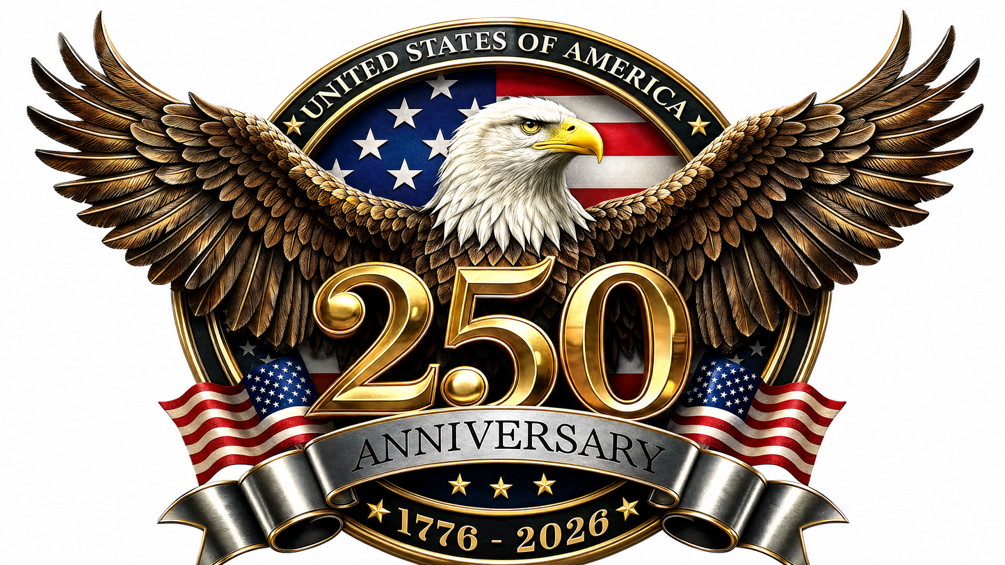 Eagles Flag USA 250th Anniversary Patriotic Car Window Decal Sticker