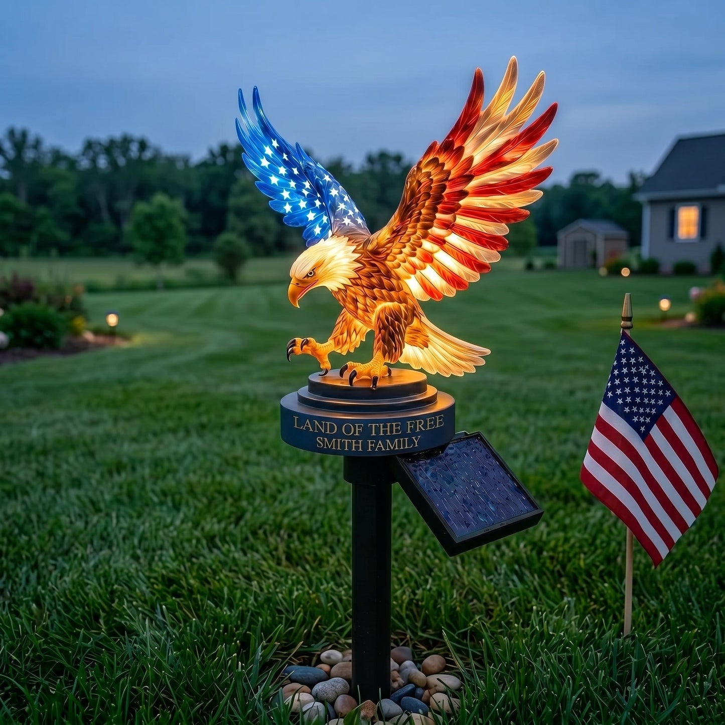 ๐ฆ
Personalized Solar Eagle Garden Light โ A Glowing Tribute to American Freedom