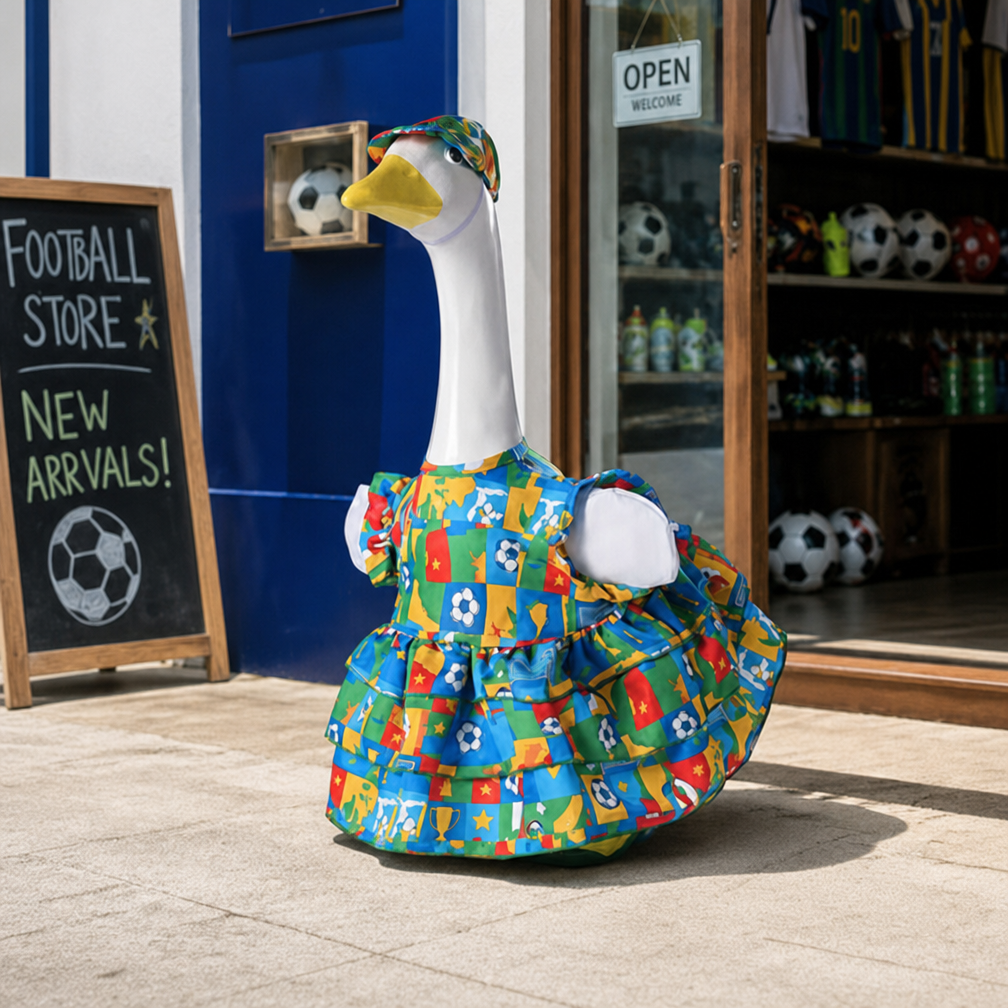 š¦¢VALORS TOPā¢World Cup Porch Goose Outfit for 23" Plastic/ Cement Goose Statues