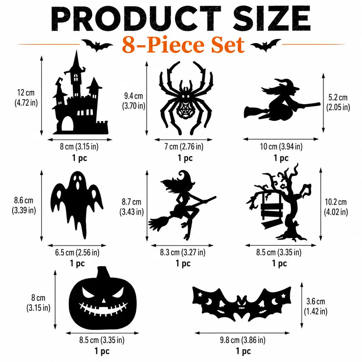 Halloween LED Silhouette Wall Stickers Battery Powered