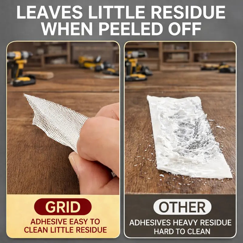 🔥 Heavy-Duty Double-Sided Grid Tape – Strong Hold, Easy Tear & Clean Removal