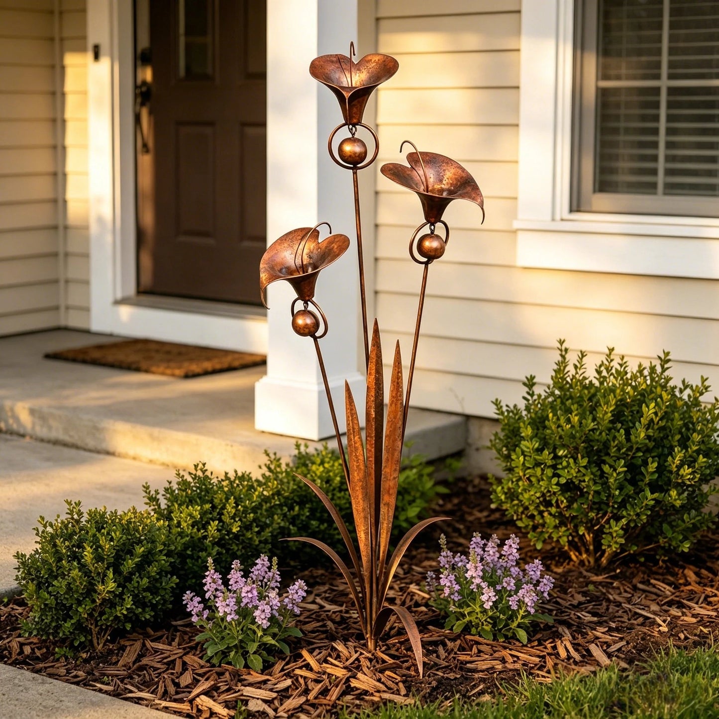 🏡Three Calla Lilies Garden Stake with Bells