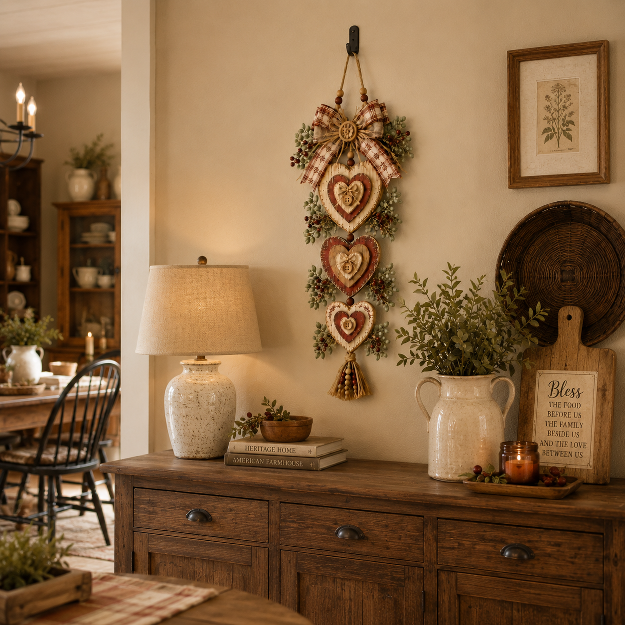 šš¤Vintage Farmhouse Layered Heart Wall Hanging