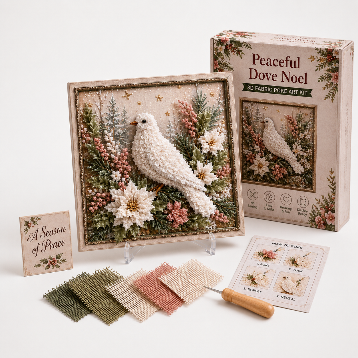 🎄 Christmas 3D Fabric Art Kit | Turn Tiny Fabric Pieces Into Holiday Magic