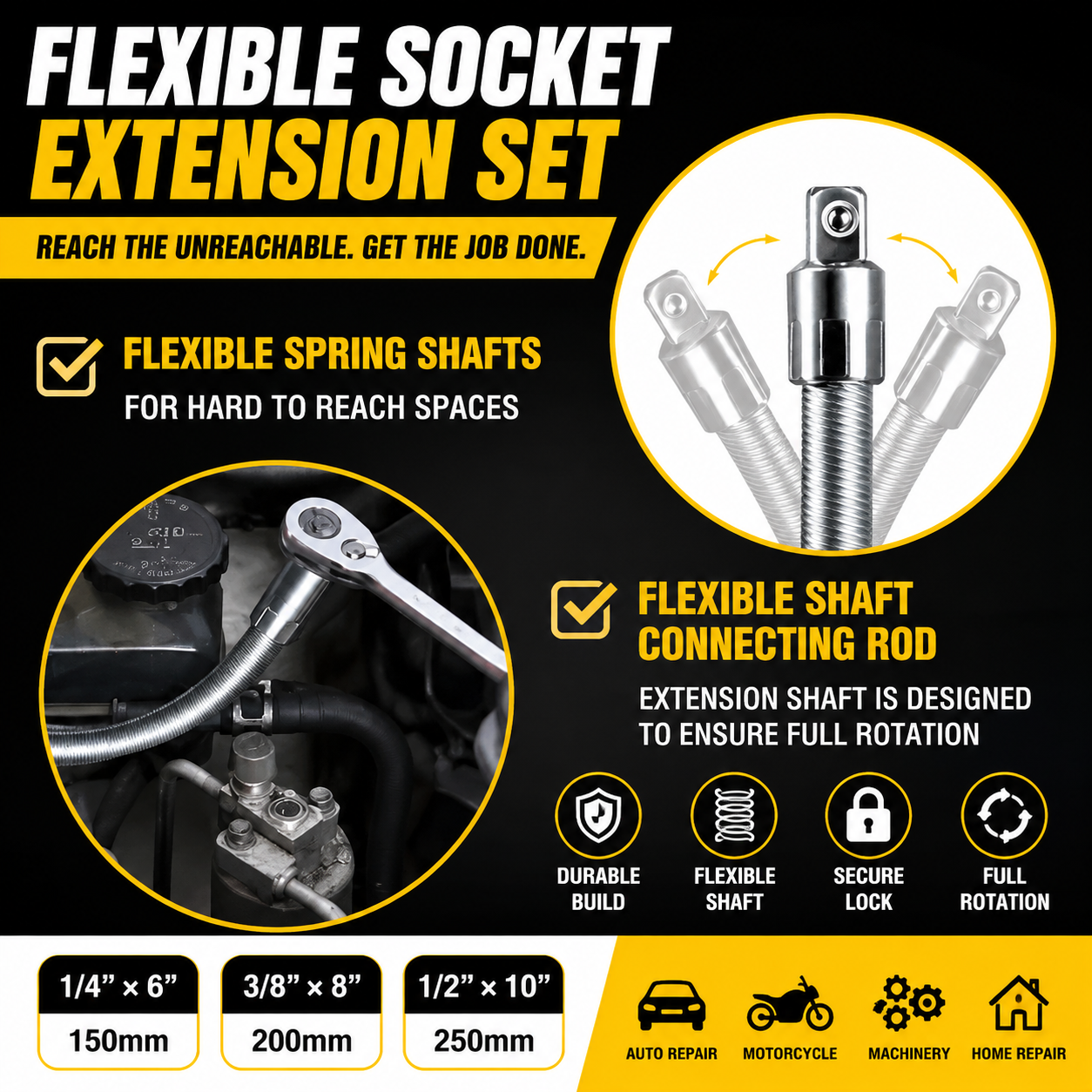 Hot sell Universal Flexible Wrench Socket Tool โ High Torque & Tight Space Repair Adapter