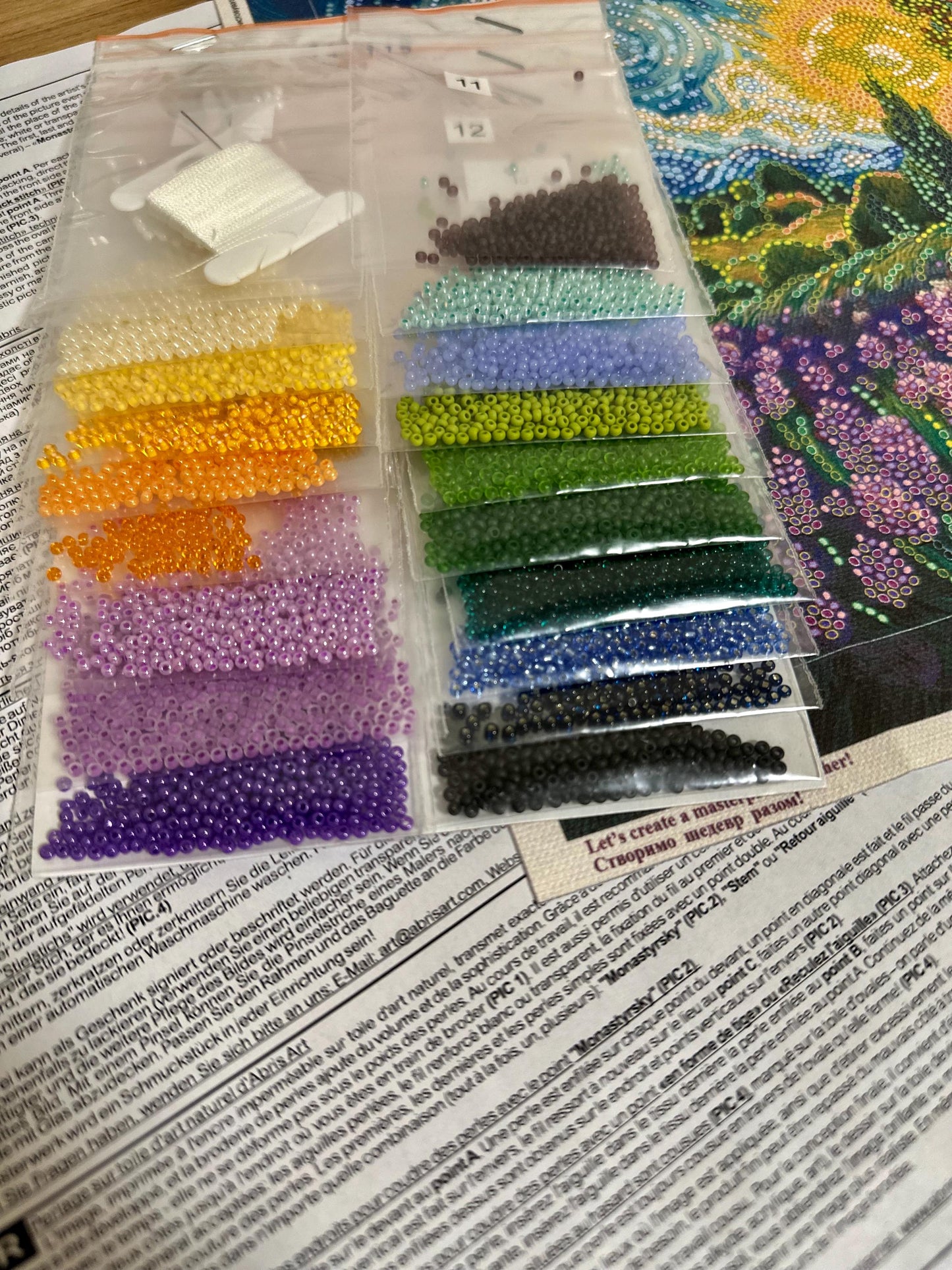 💫Lavender Field Bead Embroidery Kit| 3D Beaded Painting DIY Craft