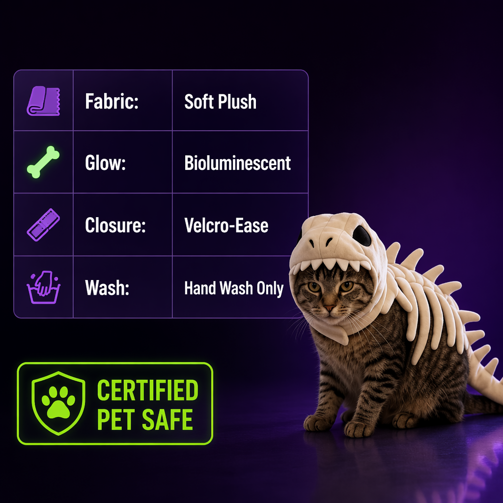 🦖FLASH SALE: GLOW-IN-THE-DARK DINO PET COSTUME — JUST $49.99!🦖