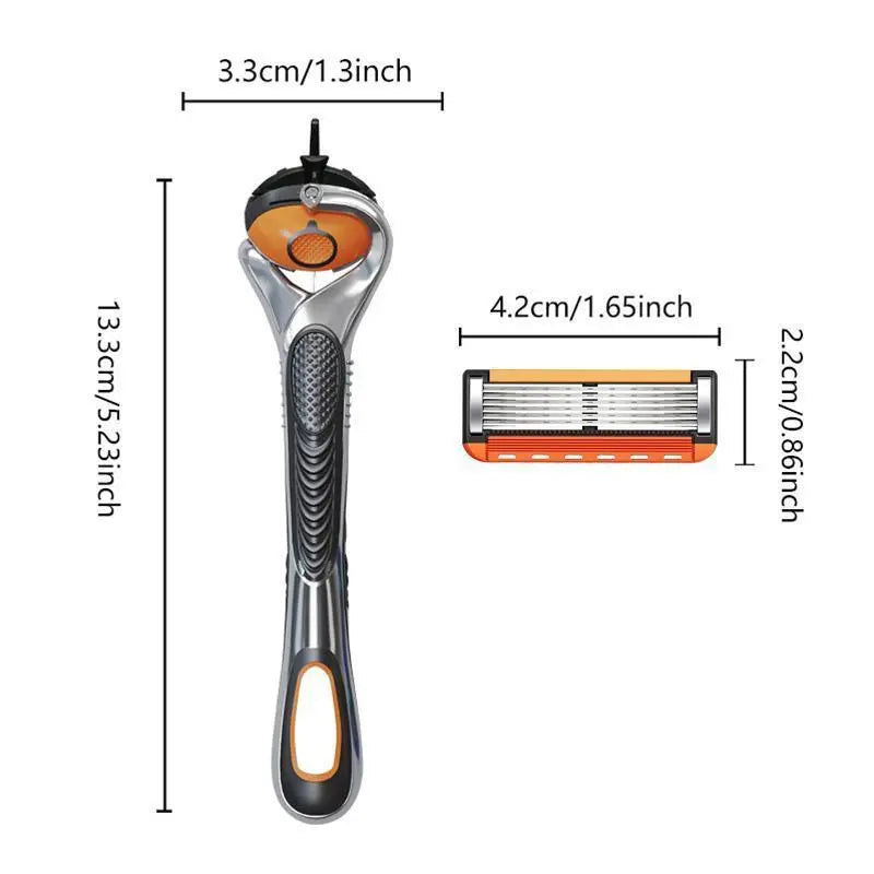 Men's razor replacement blade set, 24/48 blades (with free handle) - Ultra-sharp stainless steel blades for a smooth shave, men's double-edge razor blades, men's travel razor set