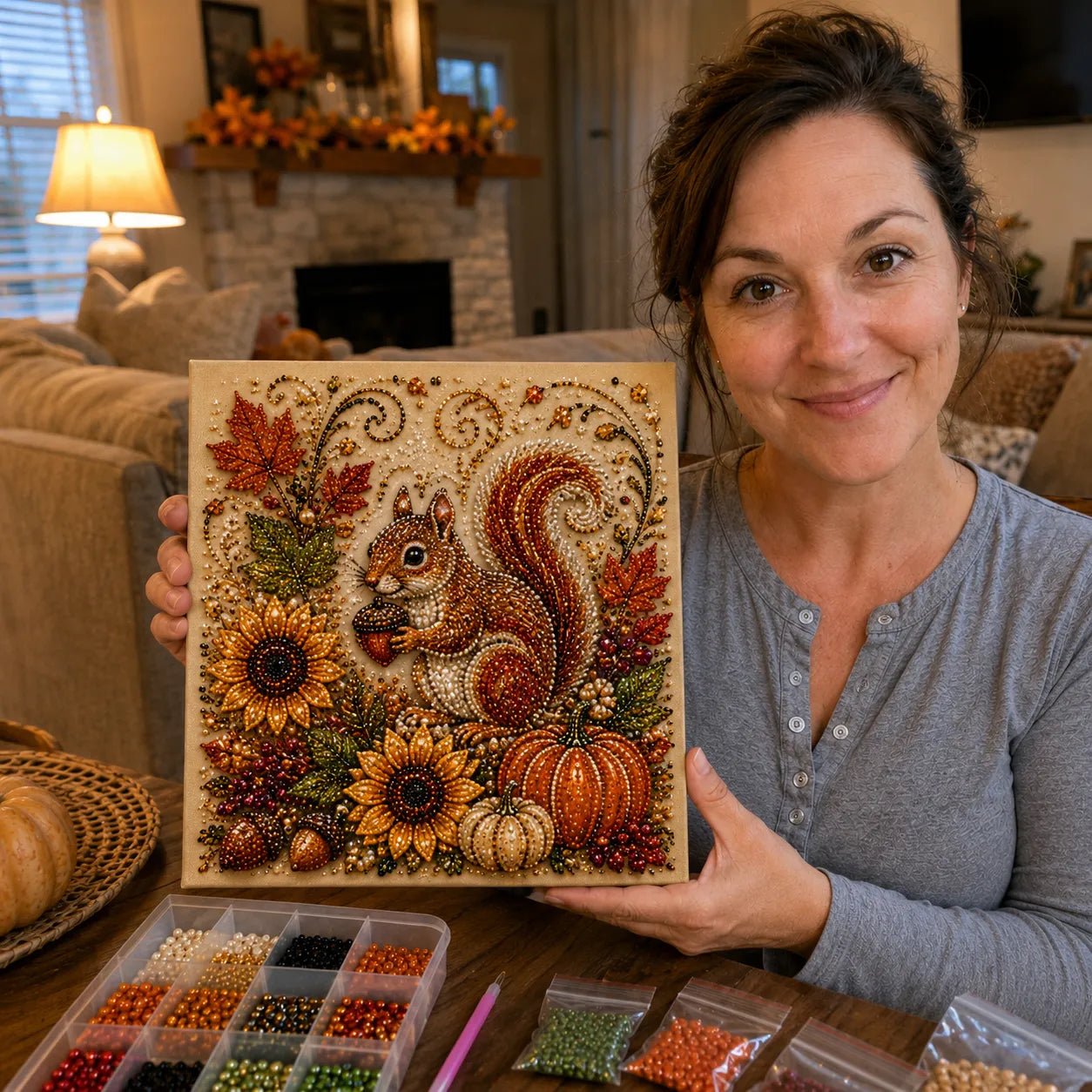 ๐๐ Autumn Pearl Painting Kit โ Relaxing DIY Craft to Create Sparkling Fall Artwork ๐๏ธ