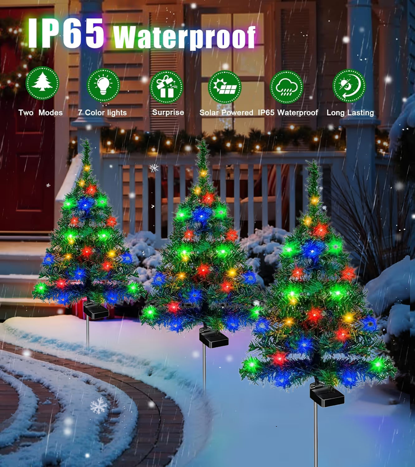🎄Solar Christmas tree lights holiday decorations