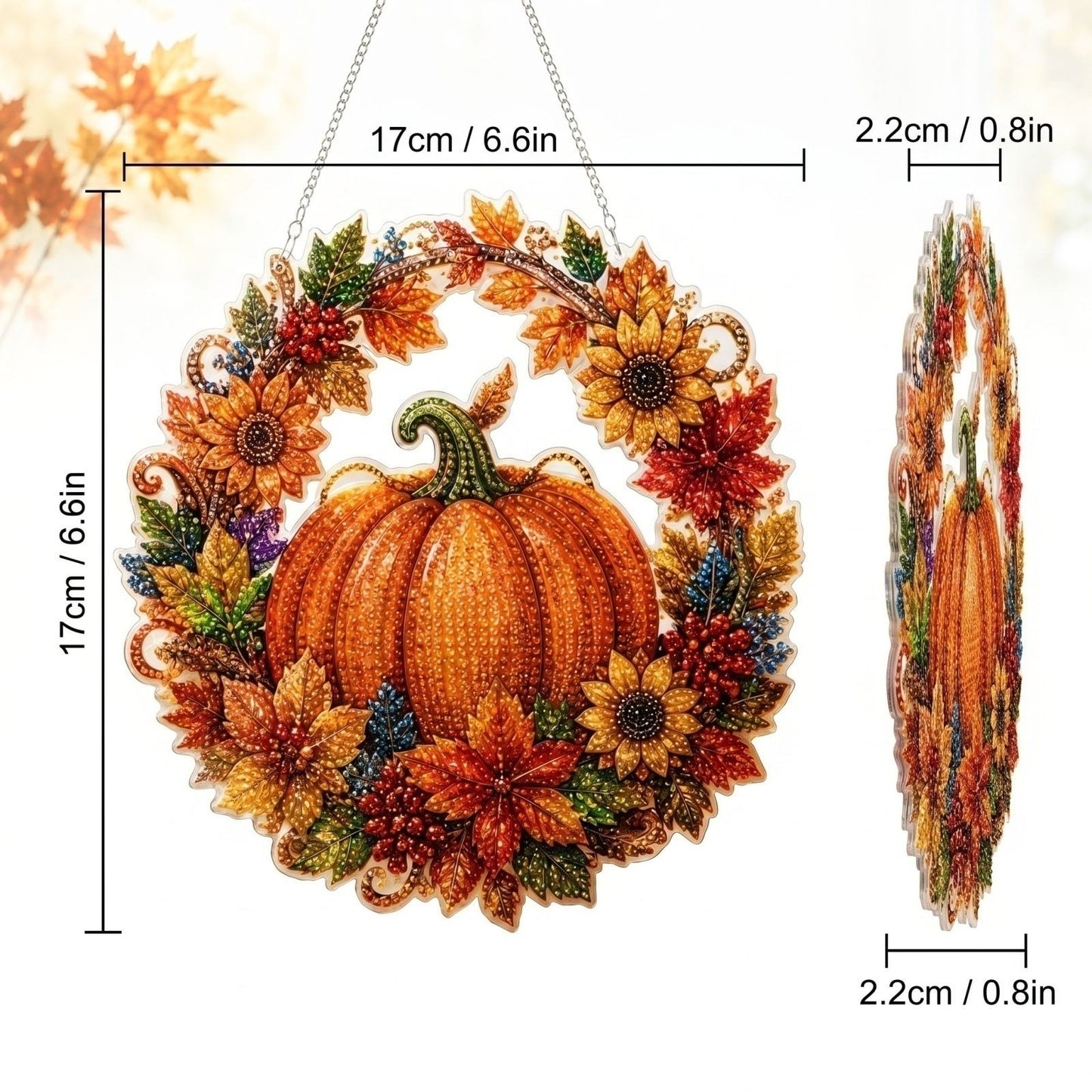 🎃🍂 DIY Rustic Harvest Pumpkin Diamond Art Window Suncatcher