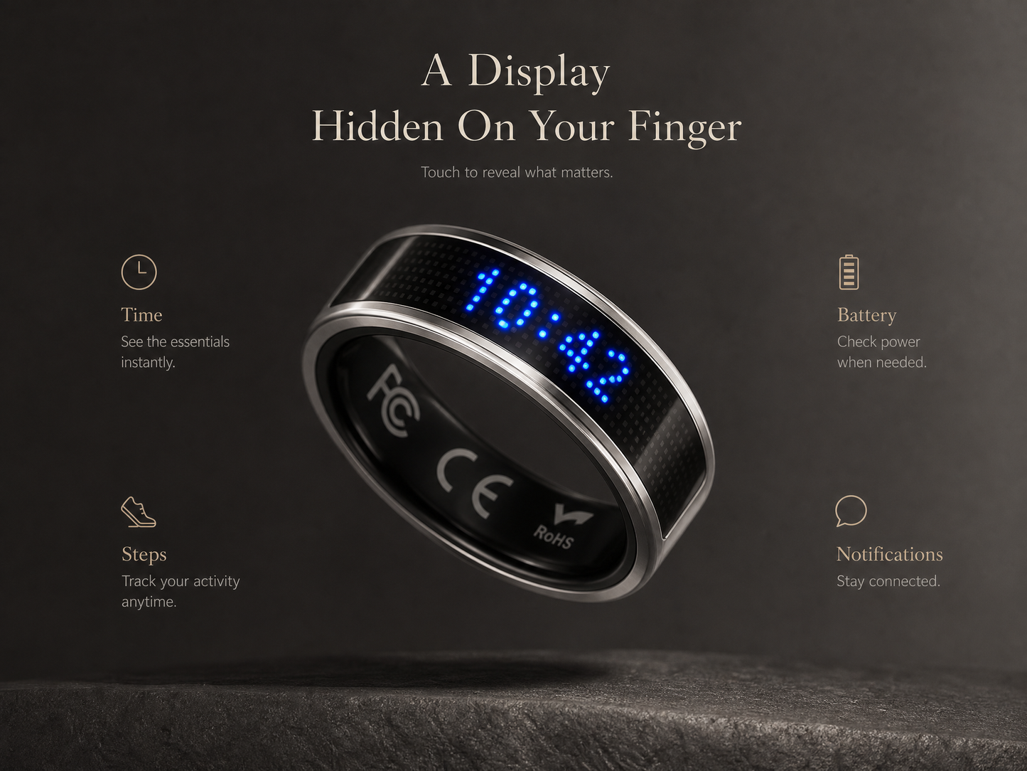 TUTEVETA Smart Ring — Track Sleep, Heart Rate & Recovery 24/7. View Health Data Without Your Phone
