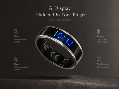 TUTEVETA Smart Ring — Track Sleep, Heart Rate & Recovery 24/7. View Health Data Without Your Phone