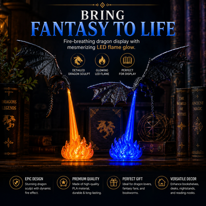 🔥 HOT SALE 🐉 Fire-Breathing Dragon LED Display | Bring Your Bookshelf to Life
