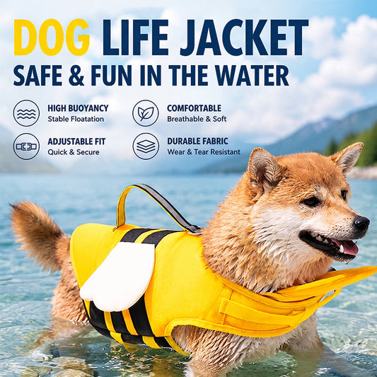 Cute Animal Dog Life Jacket – Fun Swimming Vest for Dogs, Safe & Comfortable Floatation Gear