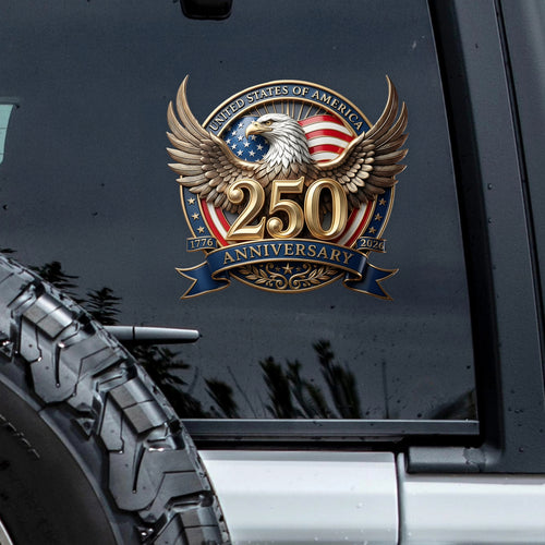 Eagles Flag USA 250th Anniversary Patriotic Car Window Decal Sticker