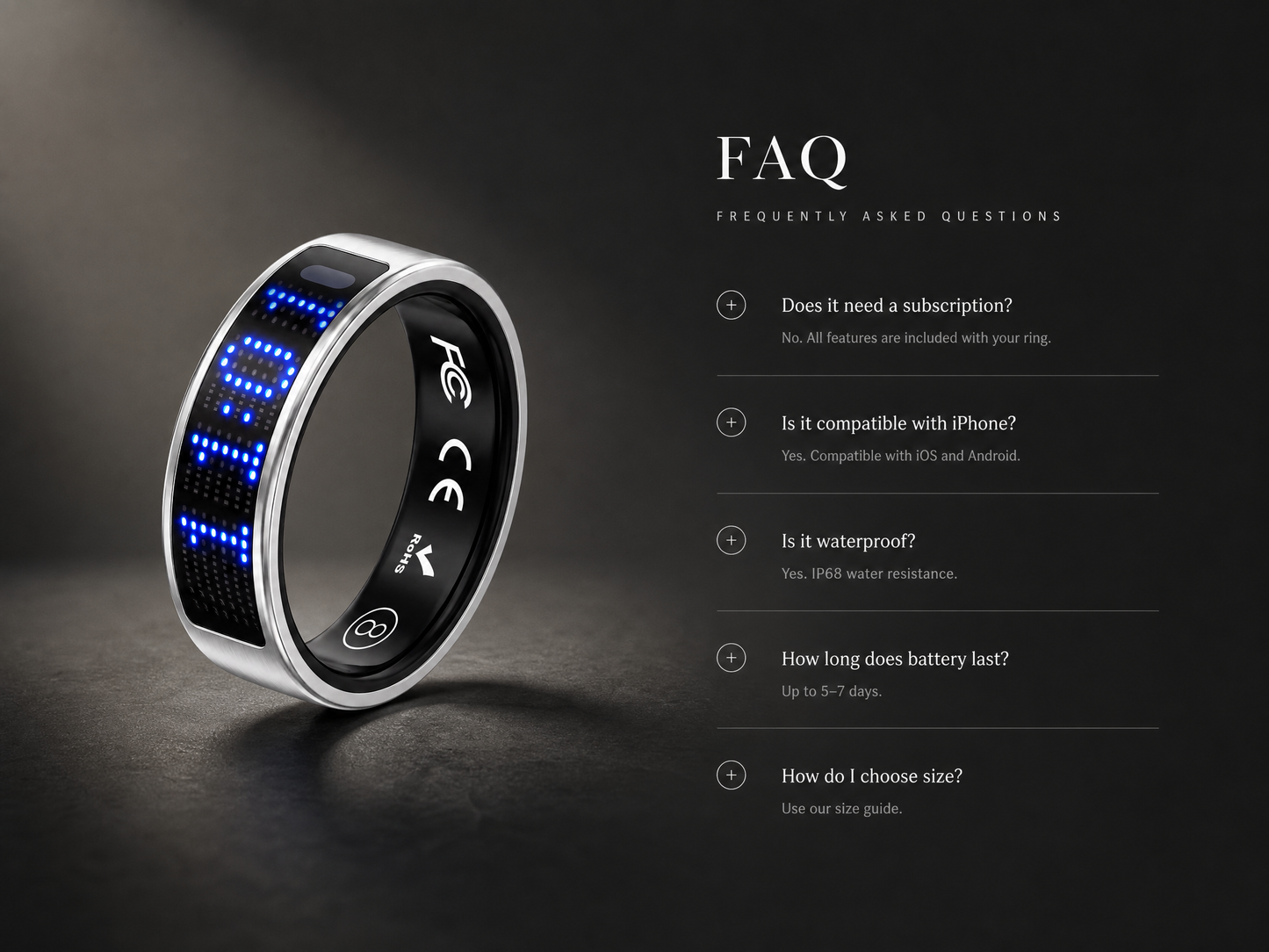 TUTEVETA Smart Ring — Track Sleep, Heart Rate & Recovery 24/7. View Health Data Without Your Phone