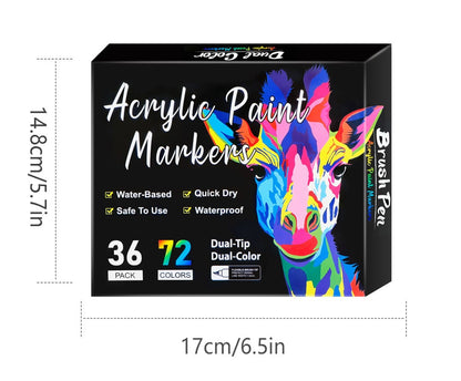 🎨Last Day 🔥 Dual Tip Acrylic Paint Pen Marker - 24/48/72/120 Colors