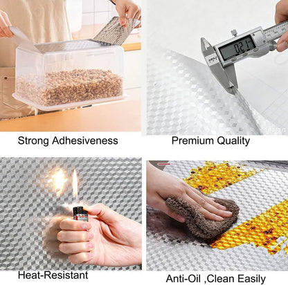 Waterproof Oil-Proof Peel and Stick Wallpaper Aluminum Foil Self Adhesive Wall Sticker 🛠️🏠
