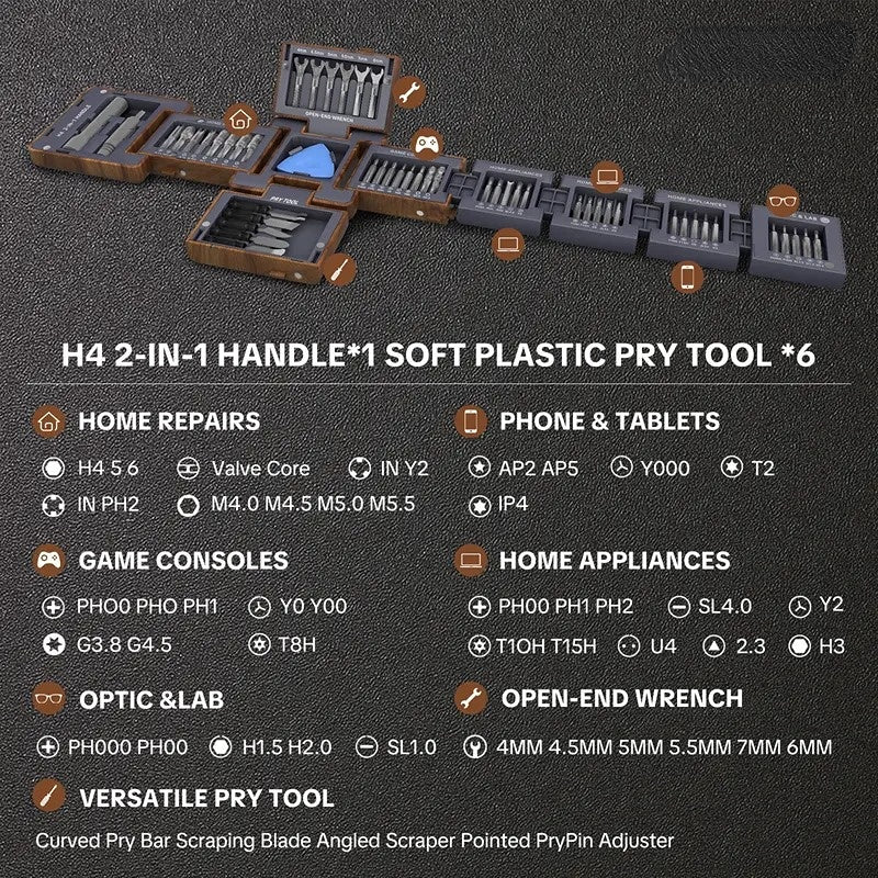 55-In-1 Magnetic Screwdriver Set, Precision Tools for Home Repair, Electronics Disassembly, Furniture Installation, Practical Gift