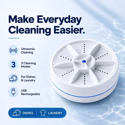 🔥Christmas Sale🎁Portable Ultrasonic Washer for Dishes & Laundry