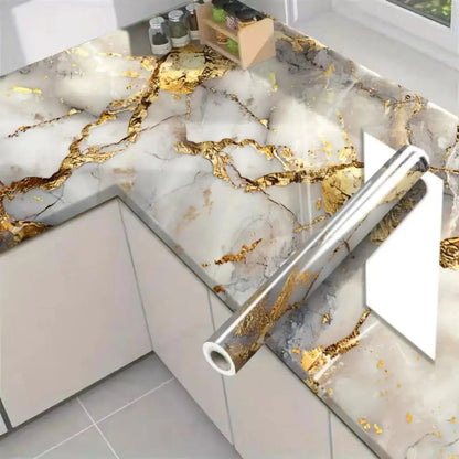 Gold Marble Pattern Self-Adhesive Wallpaper Roll
