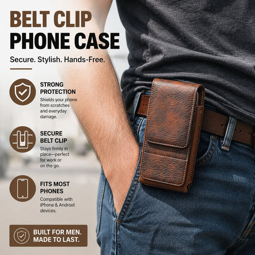 Waist Belt Cell Phone Pouch 📱 Multi-Pocket Leather Card Holder