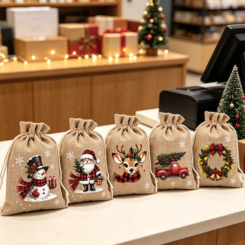 🎁 Drawstring Gift Bags – Festive, reusable & perfect for wrapping ✨