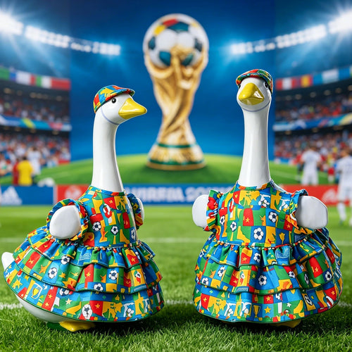 🦢VALORS TOP™World Cup Porch Goose Outfit for 23" Plastic/ Cement Goose Statues
