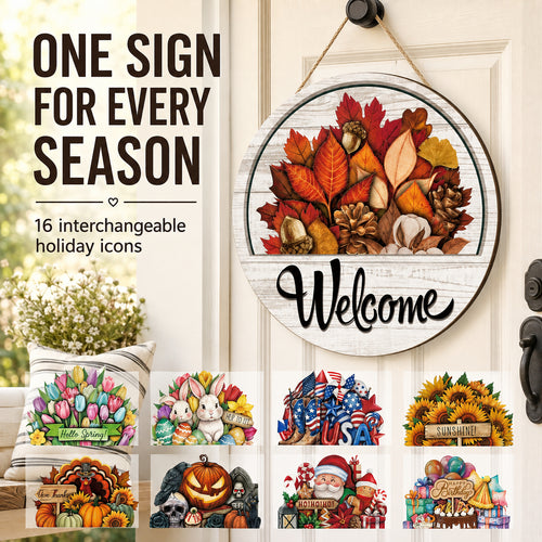 16 Pcs Interchangeable Welcome Sign for Front Door