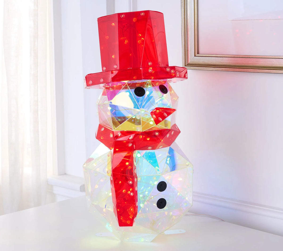 🔥Christmas Sale🎁Christmas LED Light-up Iridescent Snowman RGB Holographic In/Outdoor Figure