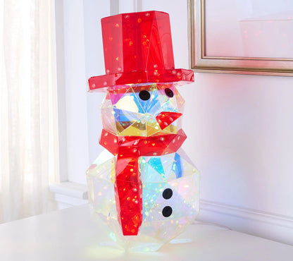 🔥Christmas Sale🎁Christmas LED Light-up Iridescent Snowman RGB Holographic In/Outdoor Figure
