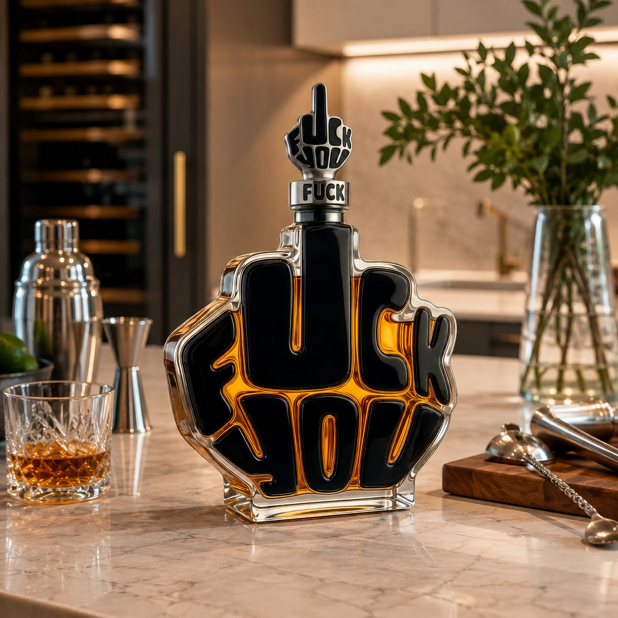 🍾Novelty Middle Finger Whiskey Decanter Set