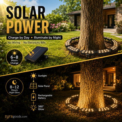 🌳💡 Ring-Shaped Solar Tree Lights – Weatherproof Outdoor Spotlights Ideal for Trees, Pillars, and Gardens