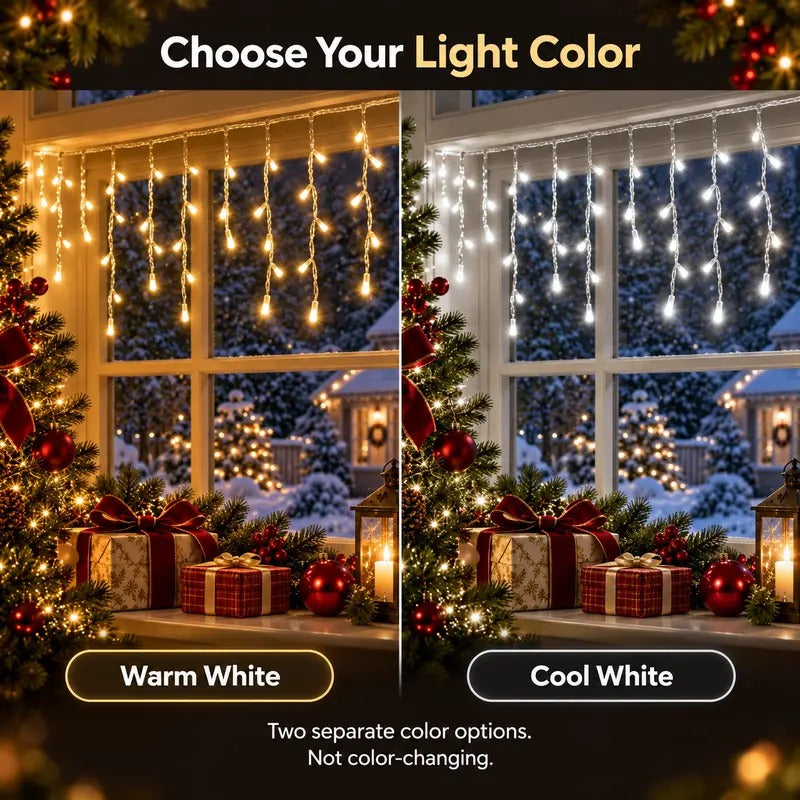 🔥Christmas Sale🎁Christmas Icicle Lights Outdoor, 164FT 1600 LED Remote-Controlled Plug-In Connectable String Lights, 8 Modes, IP65 Waterproof for Roof Eave, Gutters, House, Patio, Tree, Holiday Xmas Decor