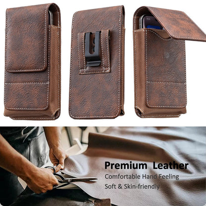 Waist Belt Cell Phone Pouch 📱 Multi-Pocket Leather Card Holder