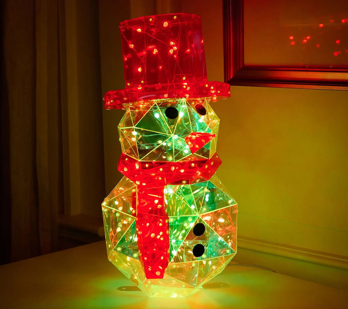🔥Christmas Sale🎁Christmas LED Light-up Iridescent Snowman RGB Holographic In/Outdoor Figure