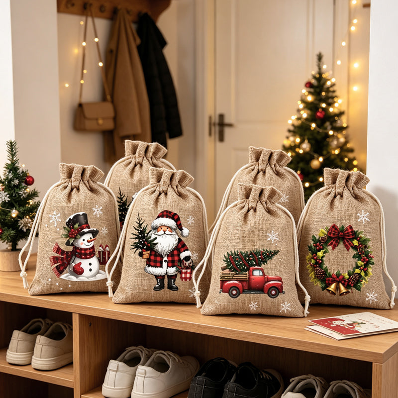 🎁 Drawstring Gift Bags – Festive, reusable & perfect for wrapping ✨