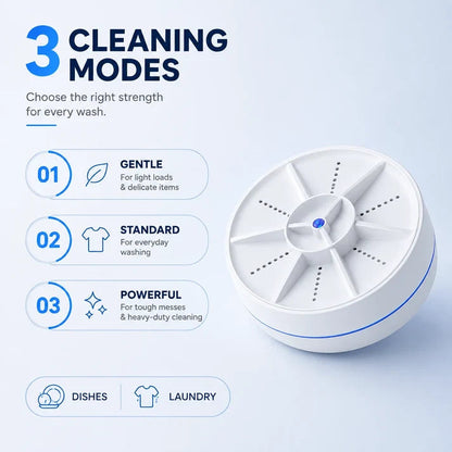 🔥Christmas Sale🎁Portable Ultrasonic Washer for Dishes & Laundry