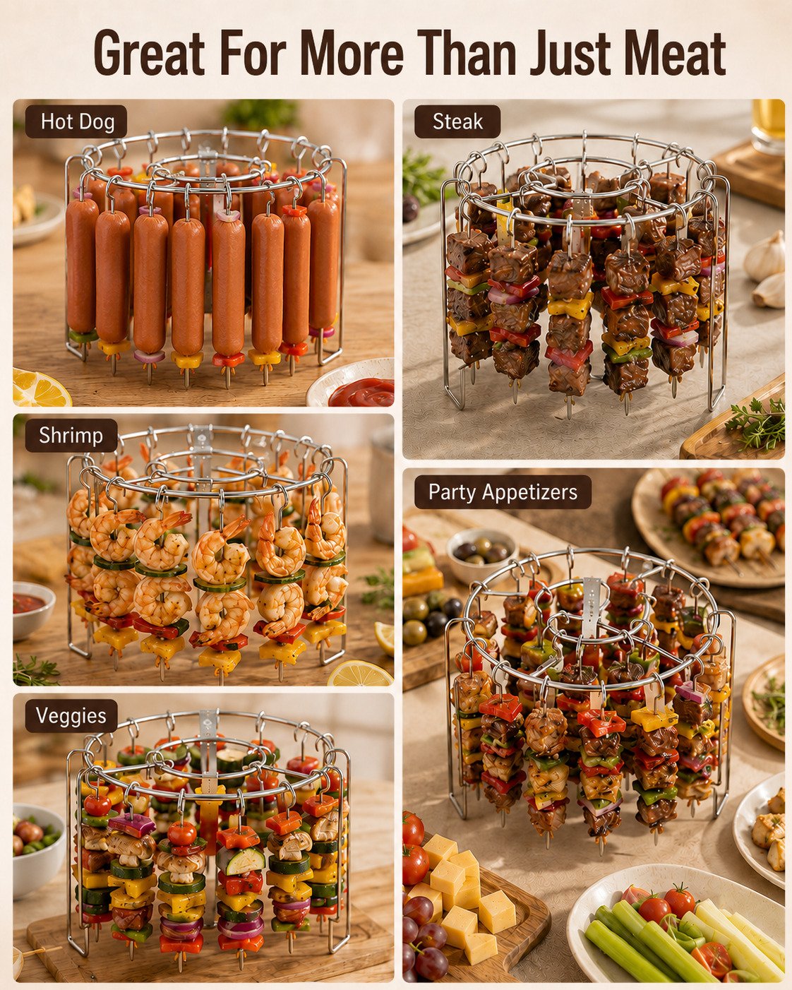 🔥BUY 1 GET 1 FREE 🔥Heat-Resistant Vertical Skewers Clavo Air Fryer Rack