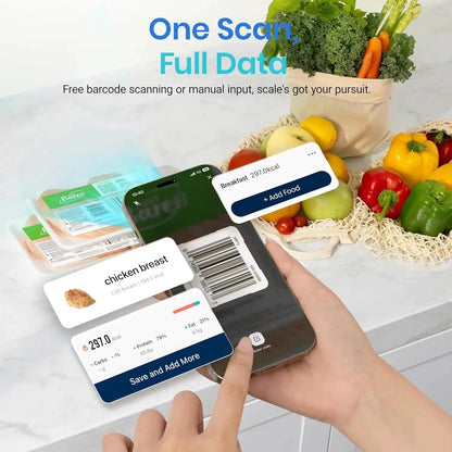 🔥AI Smart Food Scale with App – Calorie & Macro Tracking, 1 g Precision