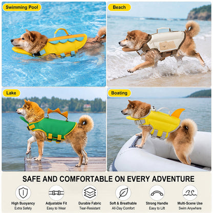 Cute Animal Dog Life Jacket – Fun Swimming Vest for Dogs, Safe & Comfortable Floatation Gear