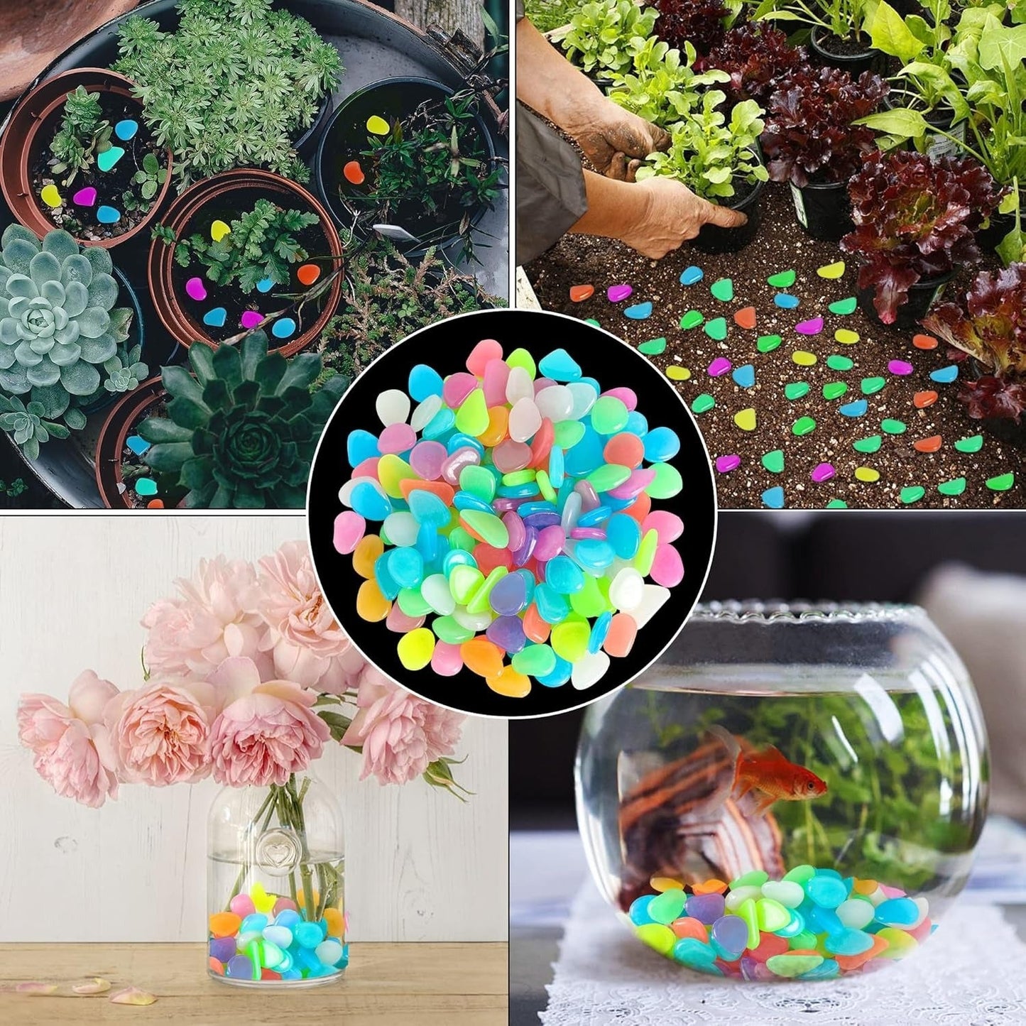 🌈Colorful Glow-in-the-Dark Garden Stones🌈