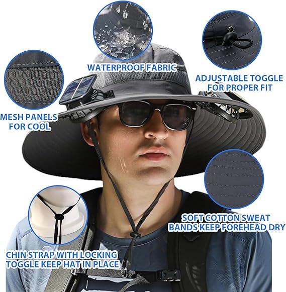 🔥Ultralight Solar Fan Sun Hat - Lighter Than a Baseball