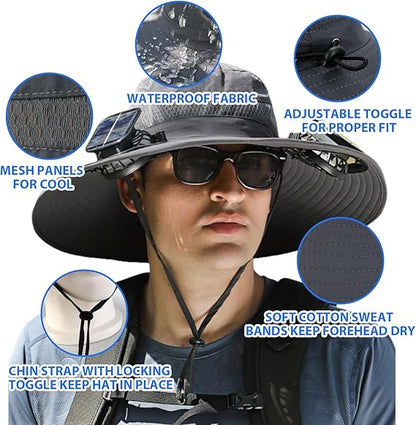 🔥Ultralight Solar Fan Sun Hat - Lighter Than a Baseball