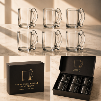 🍻 The Glass Everyone Talks About™ Funny D Handle Glass Mug 😂